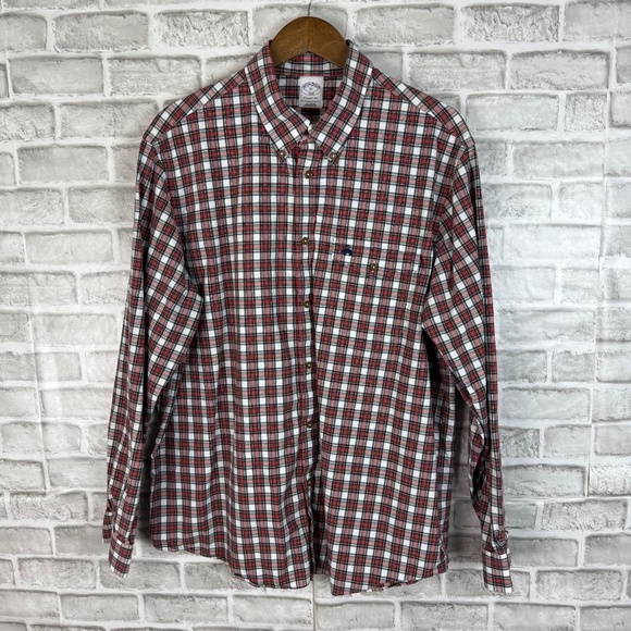 Brooks Brothers Regent Holiday Tartan Plaid Logo Pocket Button Down Shirt Men XL - Picture 2 of 7
